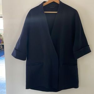 Wool Navy Kimono Jacket Coat Overcoat Small-Medium